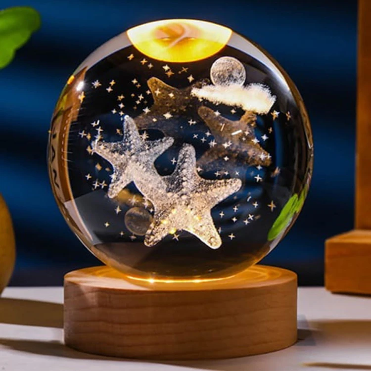 Lampka nocna 3D Kryształowa Meduza
