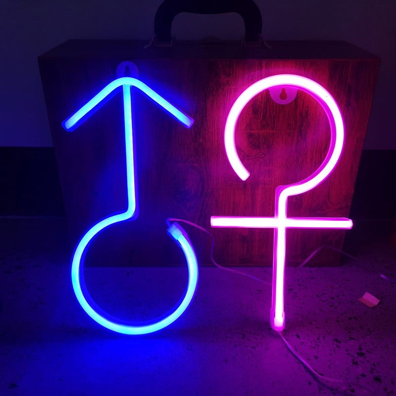 Gotowy Neon led USB na ścianę Symbol płci męski