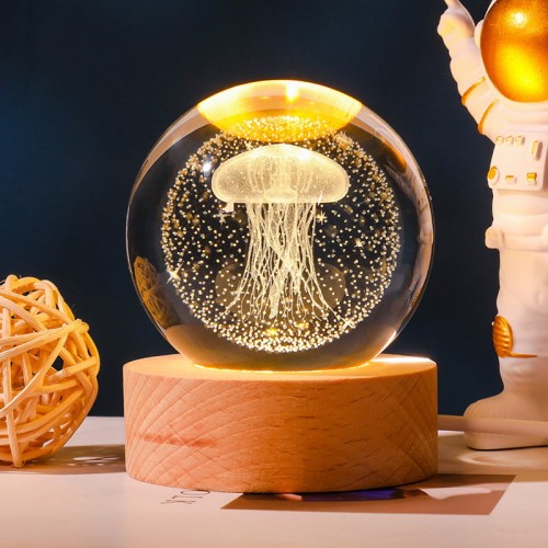 Lampka nocna 3D Kryształowa Meduza