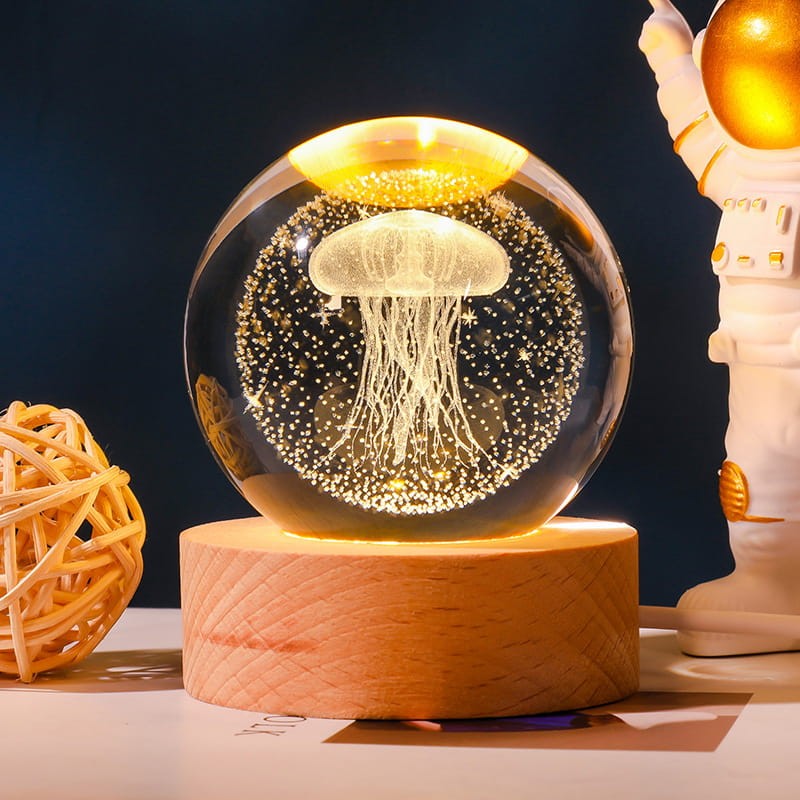 Lampka nocna 3D Kryształowa Meduza