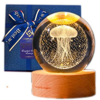 Lampka nocna 3D Kryształowa Meduza