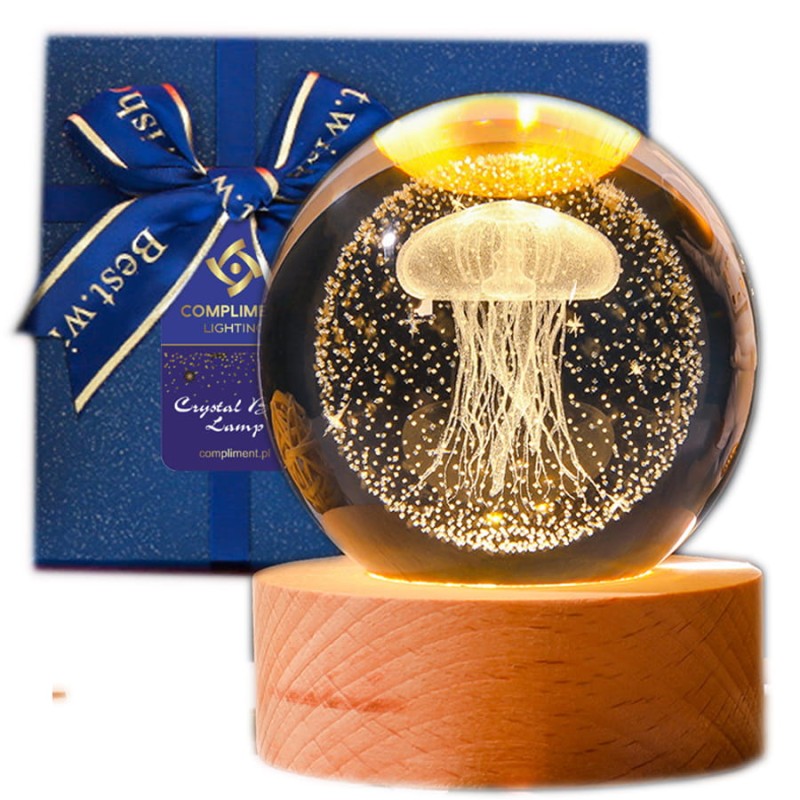 Lampka nocna 3D Kryształowa Meduza