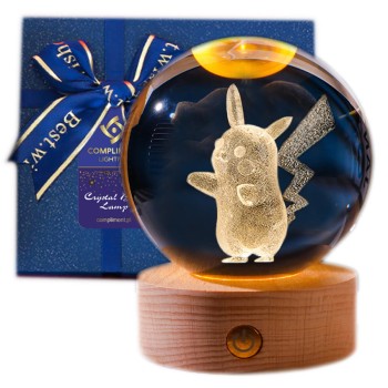 Lampka nocna 3D Kryształowa Pikachu