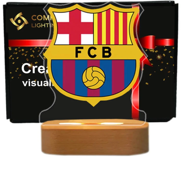Lampka Nocna z Nadrukiem LED USB 3D FC Barcelona (