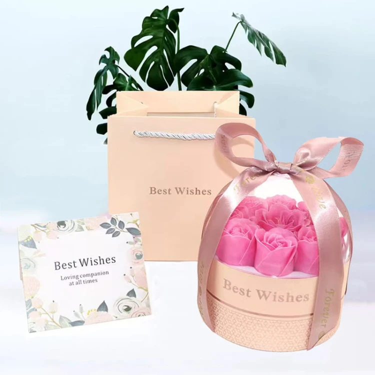 Flower Box „Red Charm Collection” z rubinowymi różami mydlanymi — stylowy i trwały prezent premium.