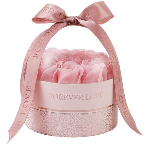 Flower Box z holenderskimi rubinowymi różami mydlanymi „Red Charm Collection” — elegancki, gotowy na prezent.