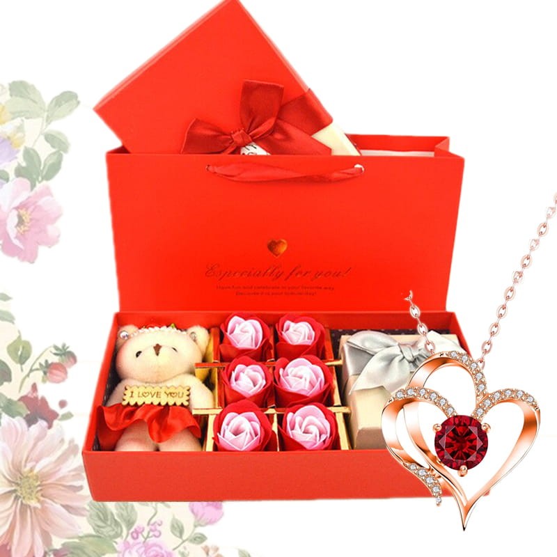 Holenderski Zestaw z wisiorkiem w kształcie serca prezent na na Walentynki