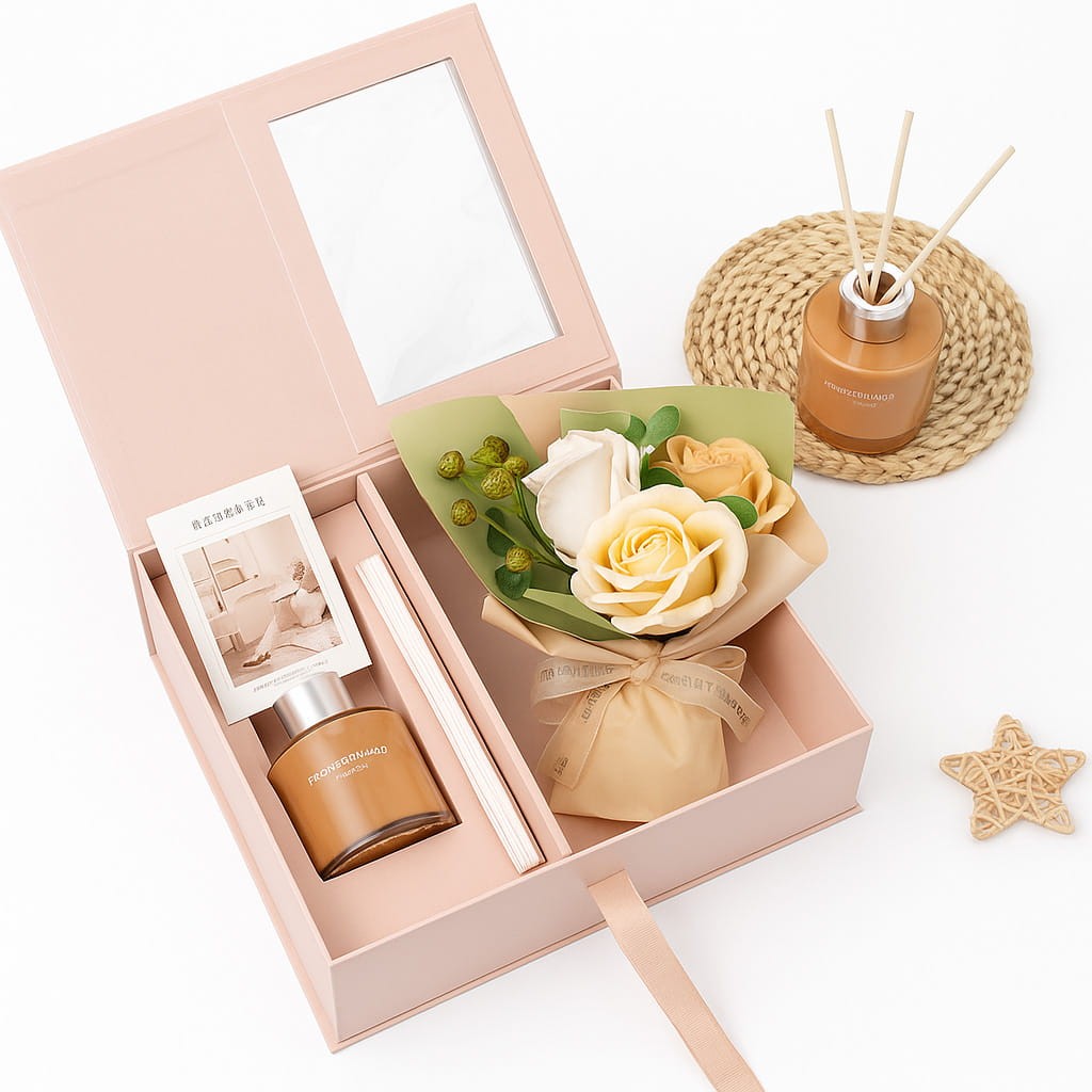 Bukiet róż z dyfuzorem dla Niej - Prezent na Walentynki