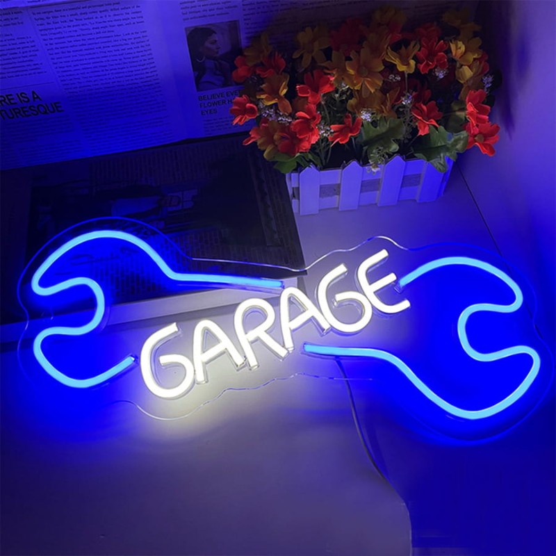 Compliment Neon Duży neon Led USB Lampka na ścianę Napis do pokoju Garage Garaż.jpg