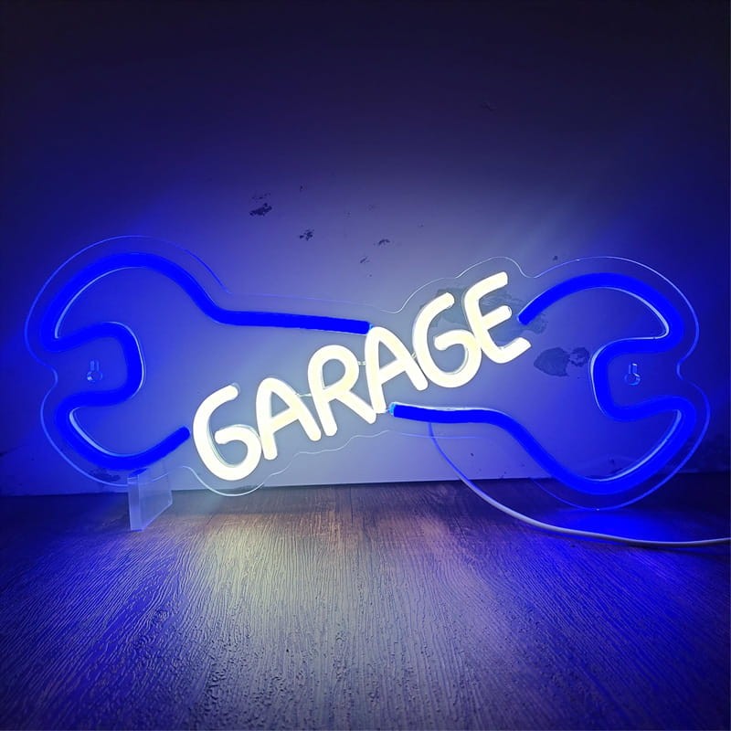 Duży Neon LED USB lampka na ścianę Napis do pokoju znak neonowy Garage Garaż