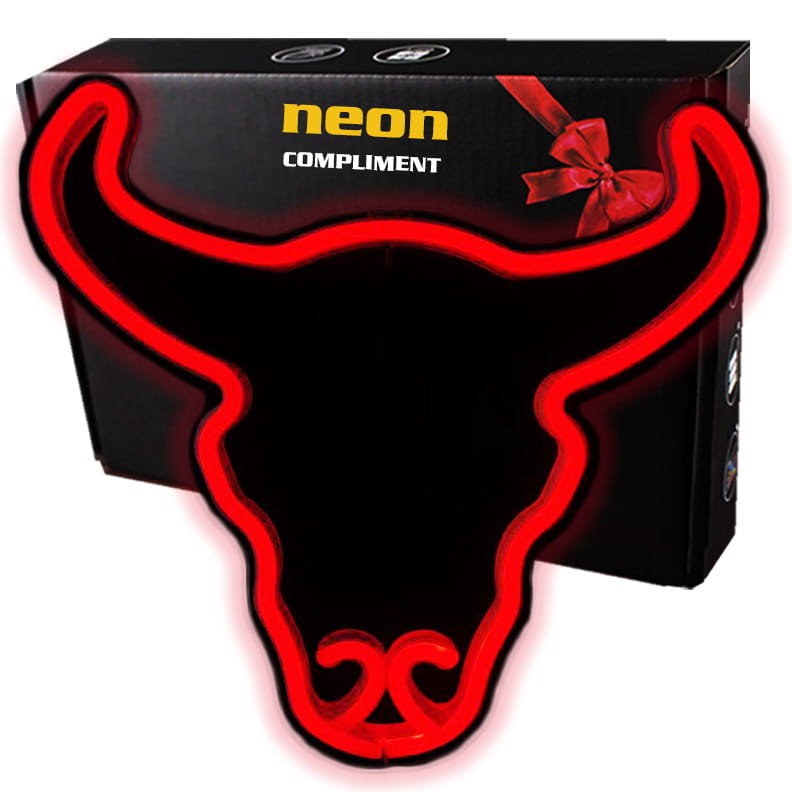 Stylowy neon LED „Byk” – zodiakalna dekoracja na ścianę