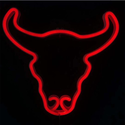 Stylowy neon LED „Byk” – zodiakalna dekoracja na ścianę