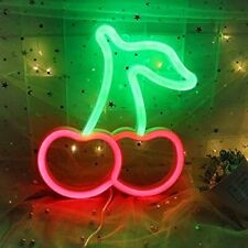 Neon LED Baterie/USB Na ścianę wiśnia