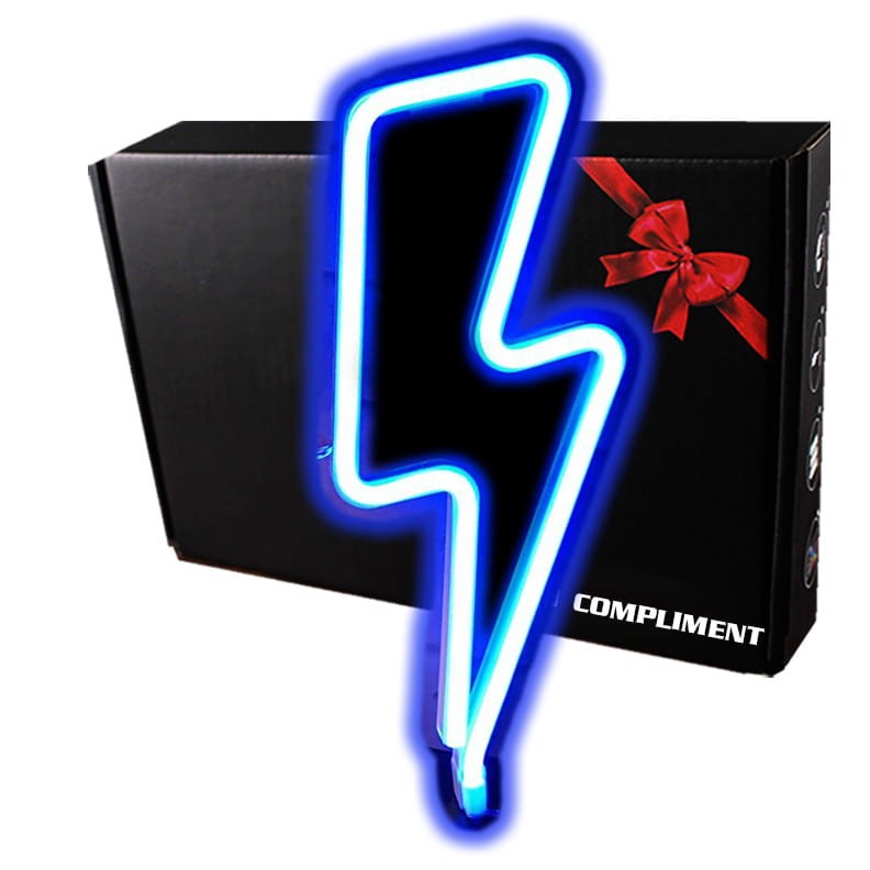 Neon LED Baterie/USB Na ścianę Piorun