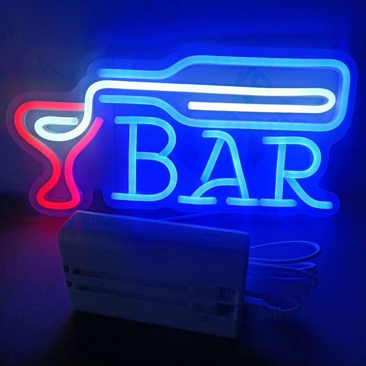 Duży neon Led USB Lampka na ścianę Napis do pokoju Wodka bar