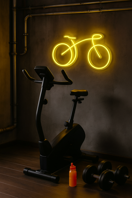 Duży neon Led USB Lampka na ścianę Napis do pokoju Rower