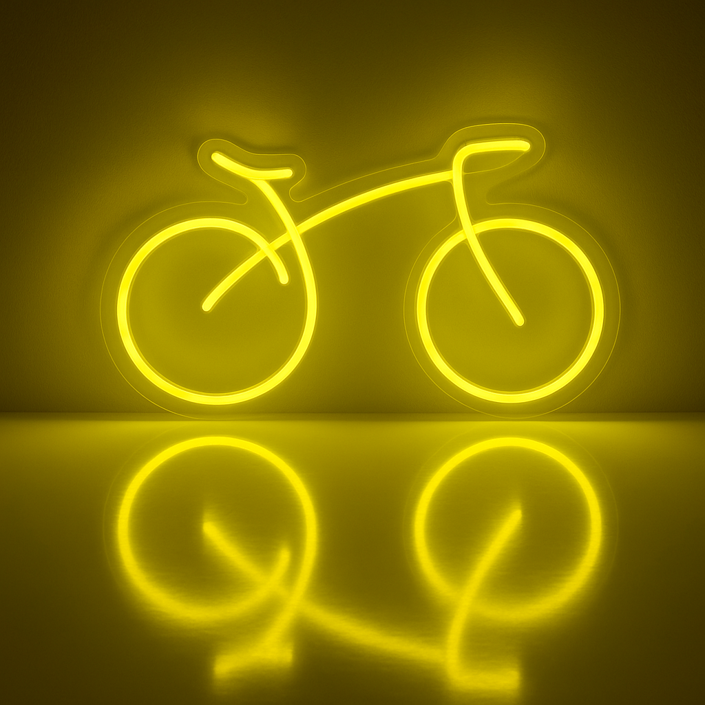 Duży neon Led USB Lampka na ścianę Napis do pokoju Rower