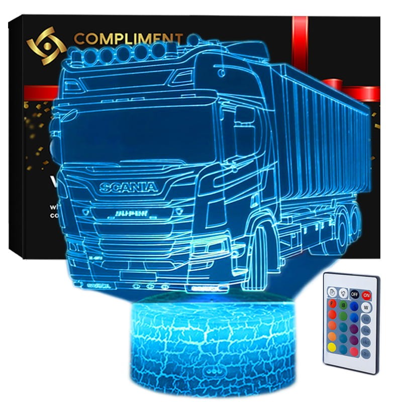 Lampka 3D LED SCANIA – idealny prezent dla fana ciężarówek i transportu