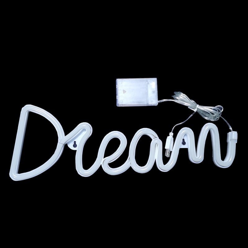 dream3.jpNeon Led Baterie/USB Lampka na ścianę Napis do pokoju Dream pink (
