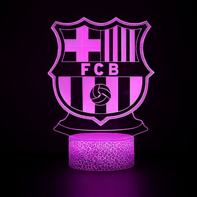 Lampka nocna 3D LED USB FC Barcelona – nowoczesna lampa dla wiernych kibiców Barçy.