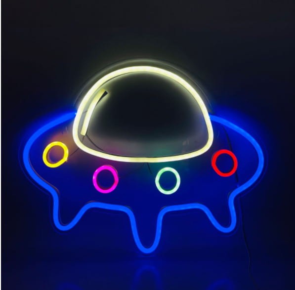 Duży Gotowy Neon led USB na ścianę UFO