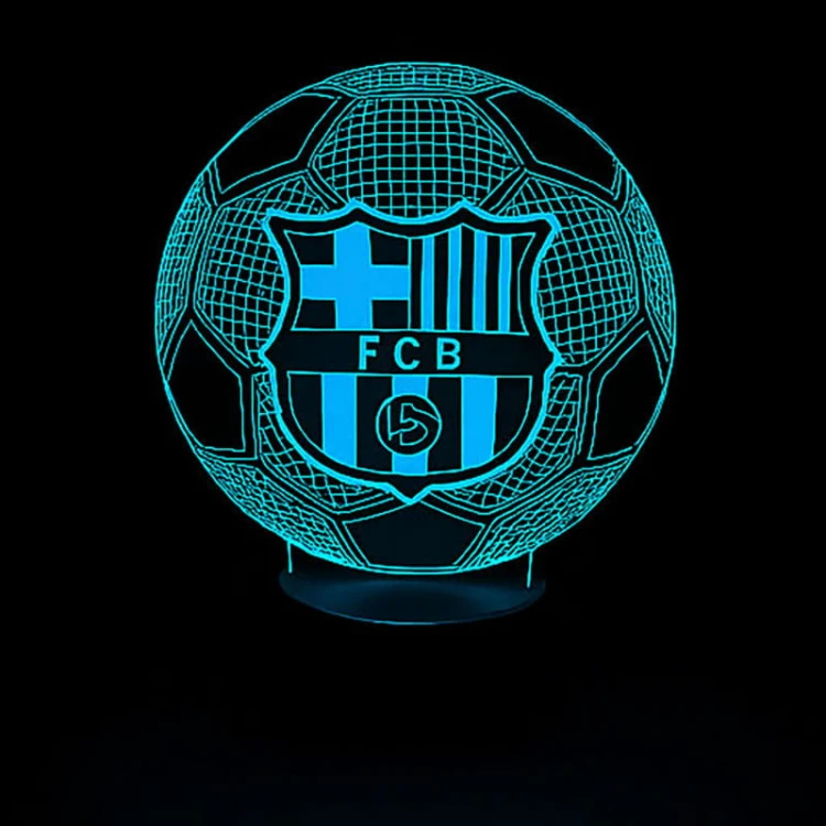 Personal 3D Lamp FC Barcelona – lampka LED USB z motywem piłki i herbem klubu, pilot w zestawie.