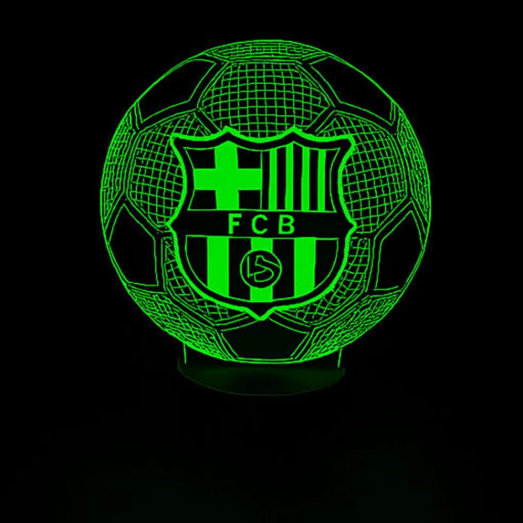 Lampka 3D LED FC Barcelona z herbem – elegancka dekoracja i prezent dla fana piłki nożnej.
