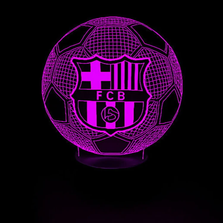 Lampka 3D FC Barcelona – świecąca piłka z herbem klubu. Zmieniaj kolory pilotem!