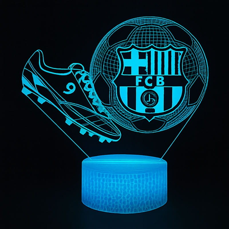 Personal 3D Lamp FC Barcelona – lampka LED z piłką i korkami, 16 kolorów i pilot w zestawie.