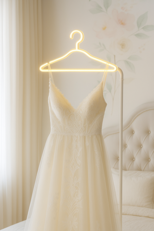 Dekoracyjna lampka do garderoby i sesji ślubnych