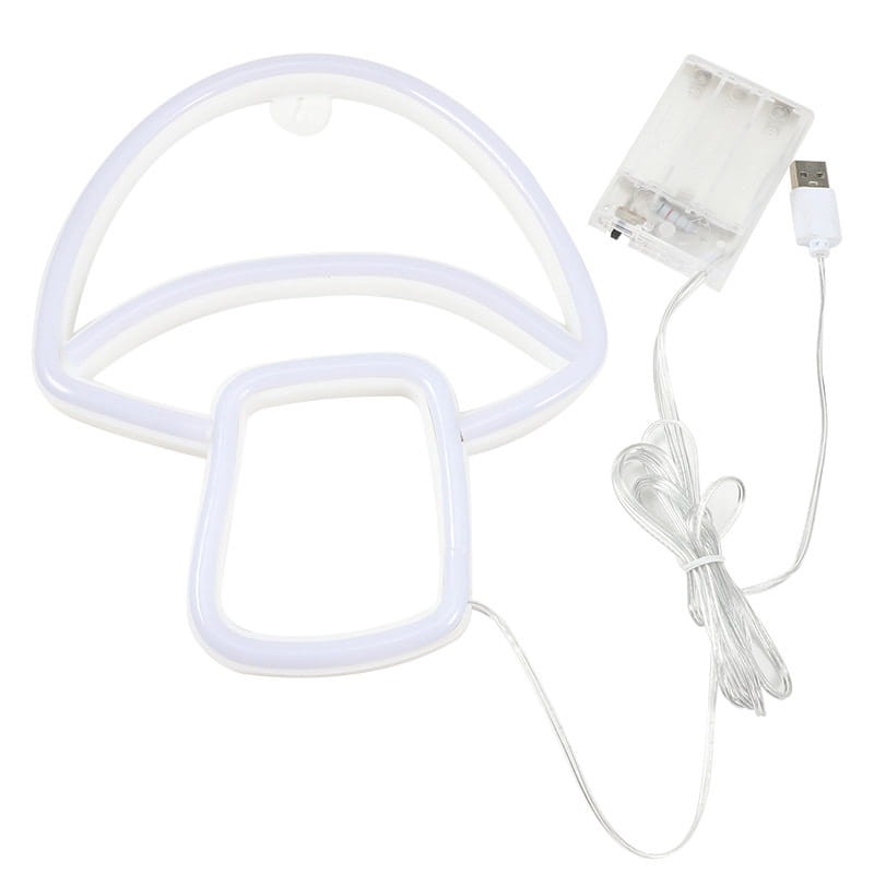 Neon Led Baterie/USB Lampka na ścianę Napis do pokoju Grzybek