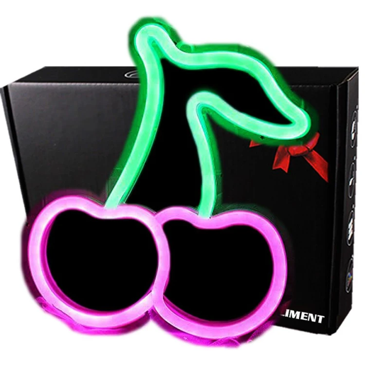 Neon LED Baterie/USB Na ścianę Napis do pokoju wiśnia różowa