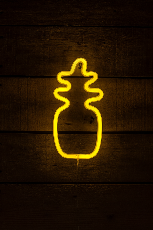 Neon led Baterie/USB na ścianę znak ananas