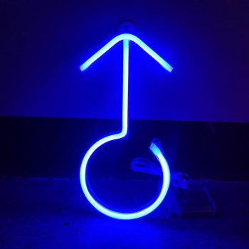 Neon LED USB/baterie lampka na ścianę Napis do pokoju znak neonowy Symbol płci męski