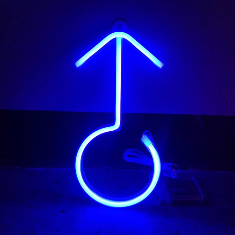 Neon LED USB/baterie lampka na ścianę Napis do pokoju znak neonowy Symbol płci męski