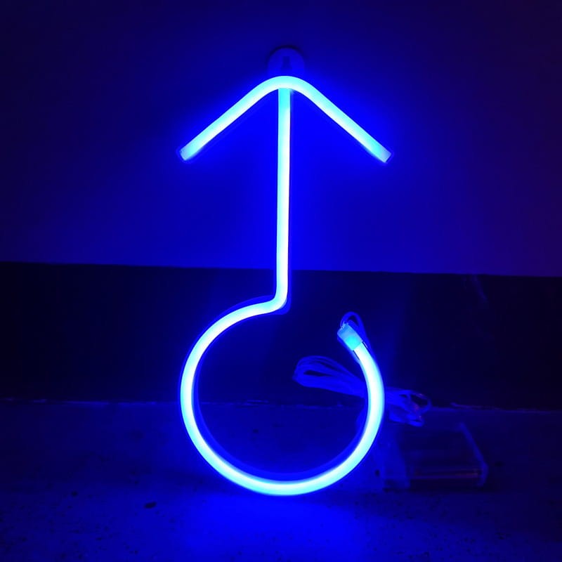Neon LED USB/baterie lampka na ścianę Napis do pokoju znak neonowy Symbol płci męski