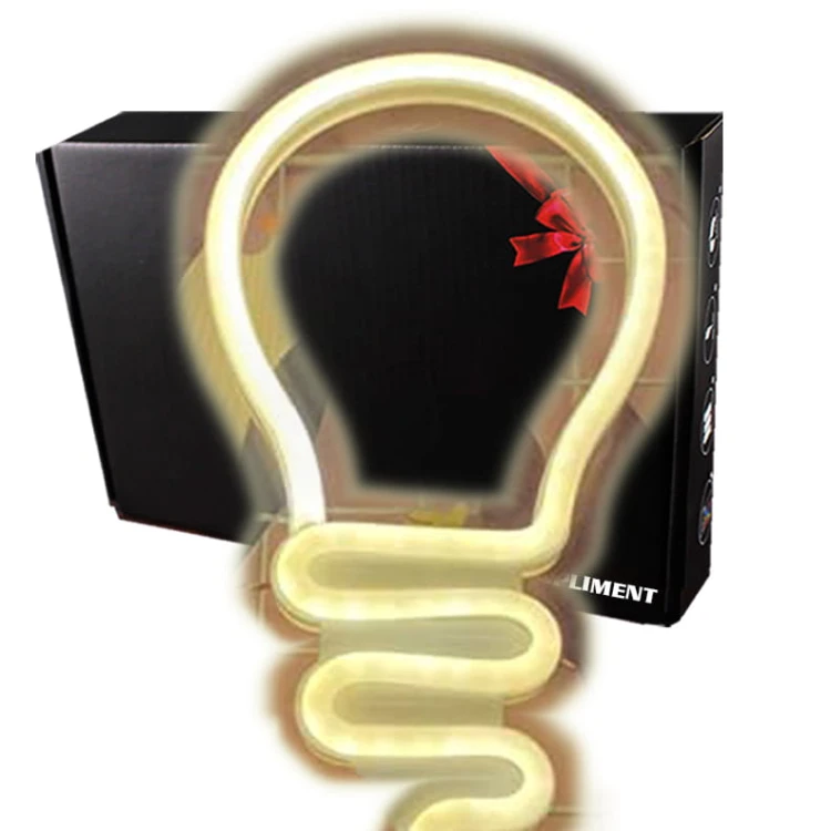 Neon LED USB/baterie lampka na ścianę Napis do pokoju znak neonowy Biała żarówka