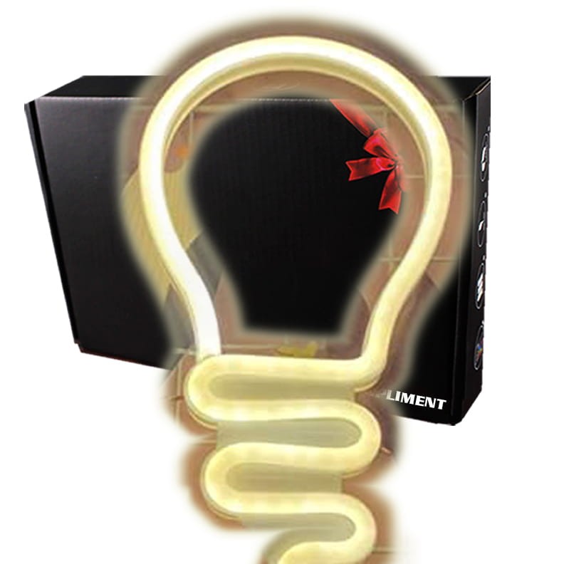 Neon LED USB/baterie lampka na ścianę Napis do pokoju znak neonowy Biała żarówka