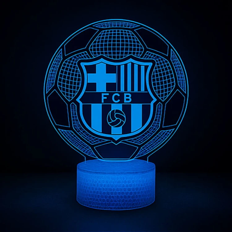 Lampka nocna Personal 3D Lamp LED USB pilot piłka nożna Herb FC Barcelona