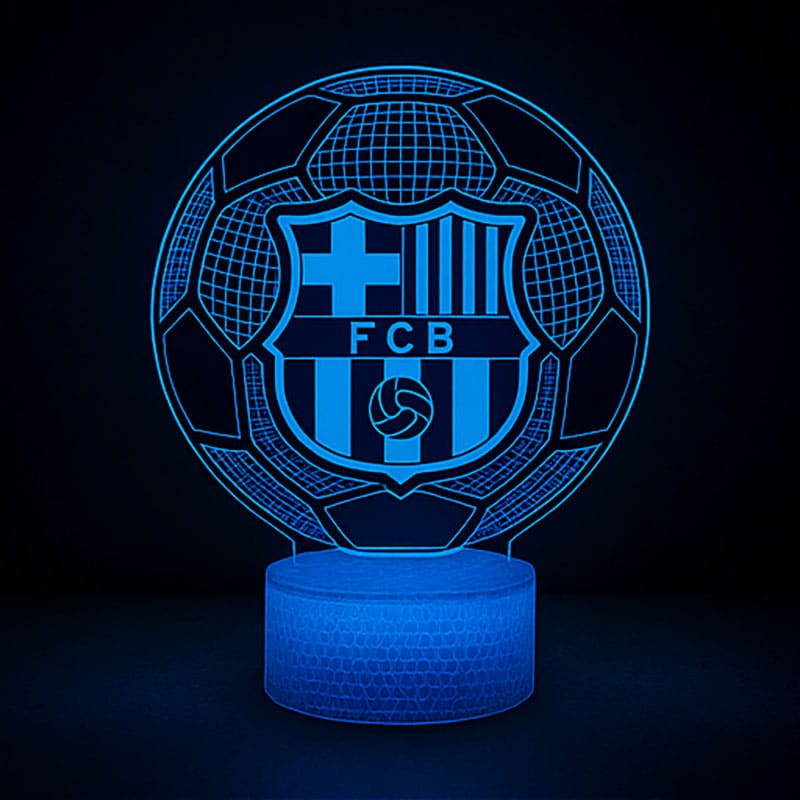Lampka nocna Personal 3D Lamp LED USB pilot piłka nożna Herb FC Barcelona