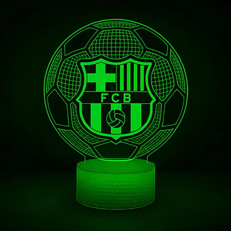 Lampka nocna Personal 3D Lamp LED USB pilot piłka nożna Herb FC Barcelona