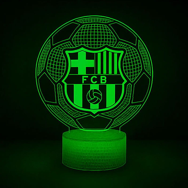 Lampka nocna Personal 3D Lamp LED USB pilot piłka nożna Herb FC Barcelona