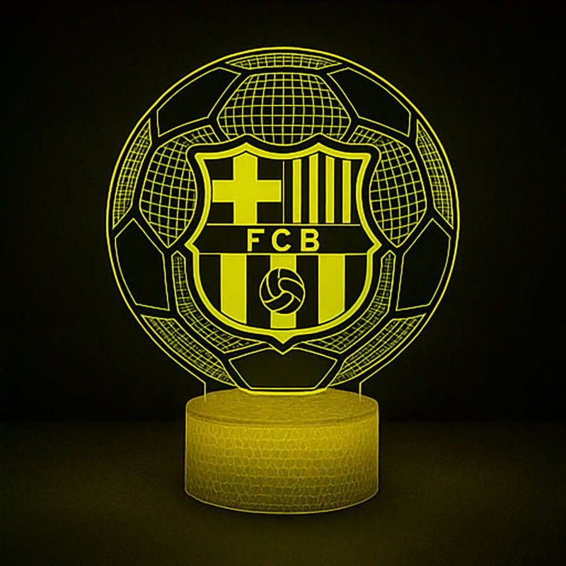 Lampka nocna Personal 3D Lamp LED USB pilot piłka nożna Herb FC Barcelona