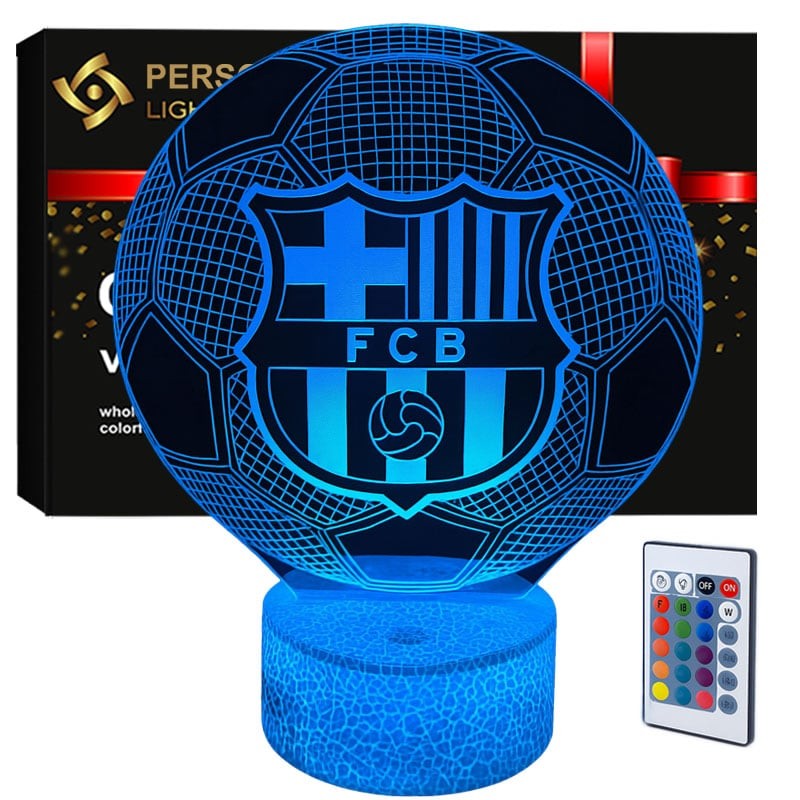 Lampka nocna Personal 3D Lamp LED USB pilot piłka nożna Herb FC Barcelona