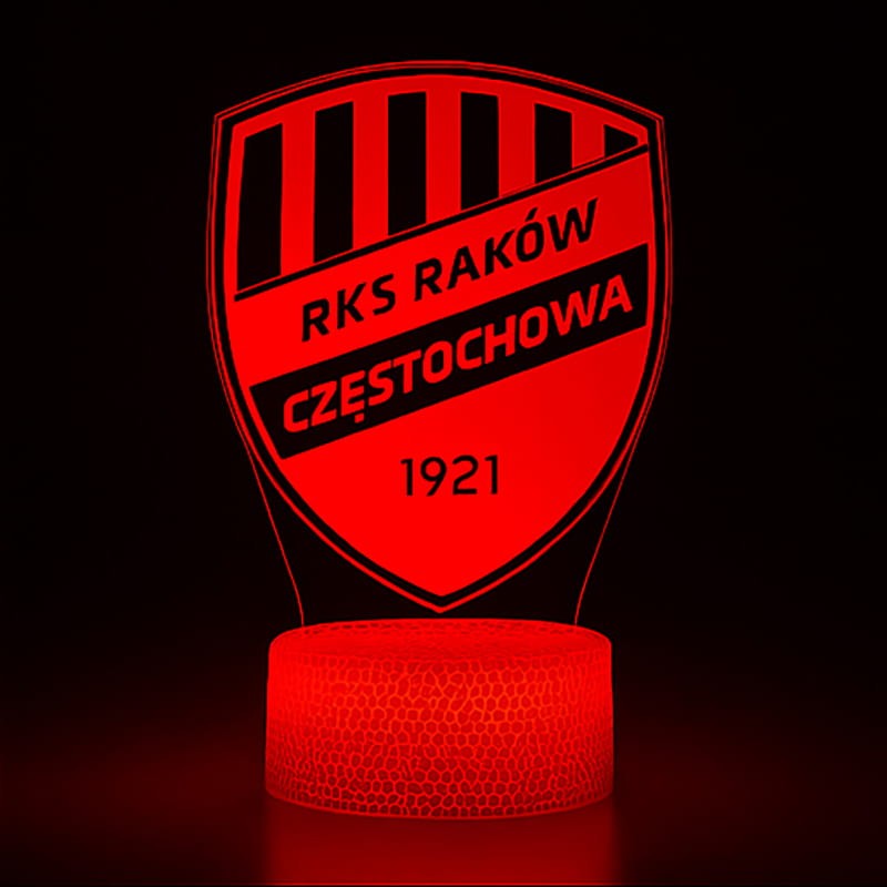 Raków Częstochowa – efektowna lampka nocna 3D LED.