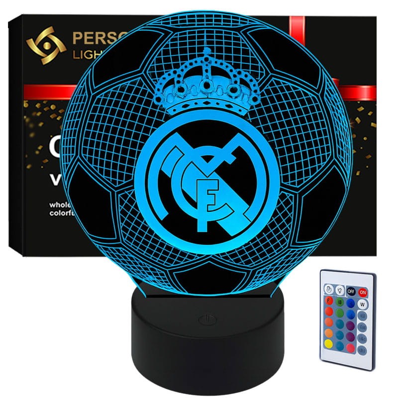 Lampka nocna Personal 3D Lamp LED USB pilot Piłka Nożna Herb FC Real  Madryt