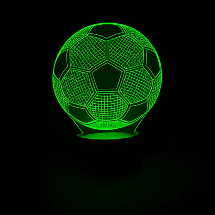 Lampka LED 3D USB nocna Piłka nożna z pilotem – świetny prezent