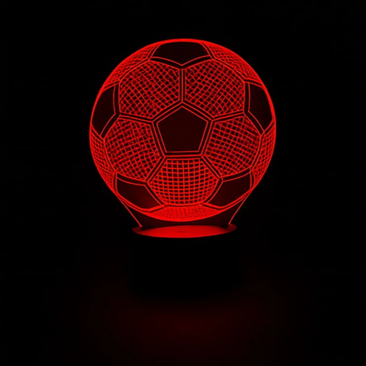 Sportowa lampka nocna 3D LED Piłka nożna – oryginalny prezent