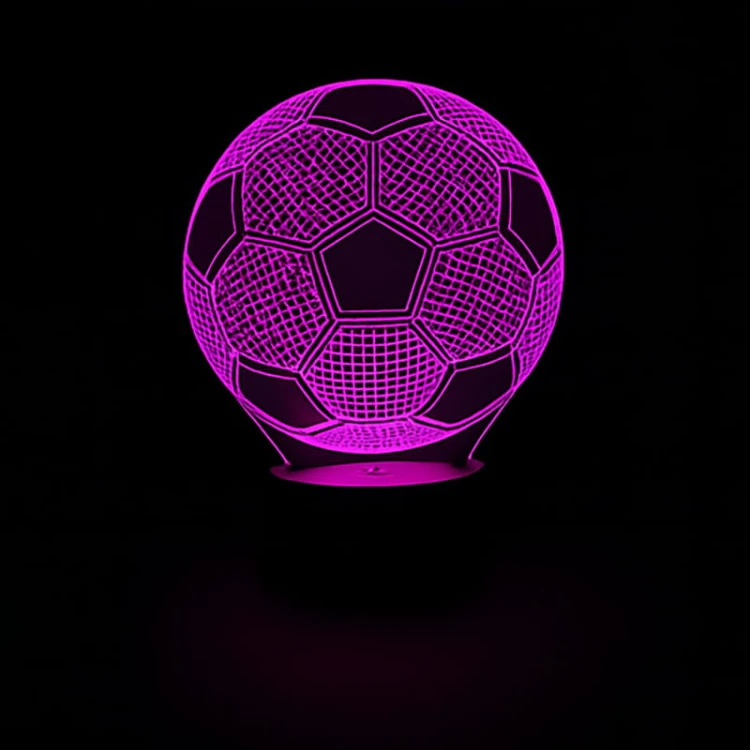 Lampka LED 3D USB nocna Piłka nożna z pilotem – świetny prezent