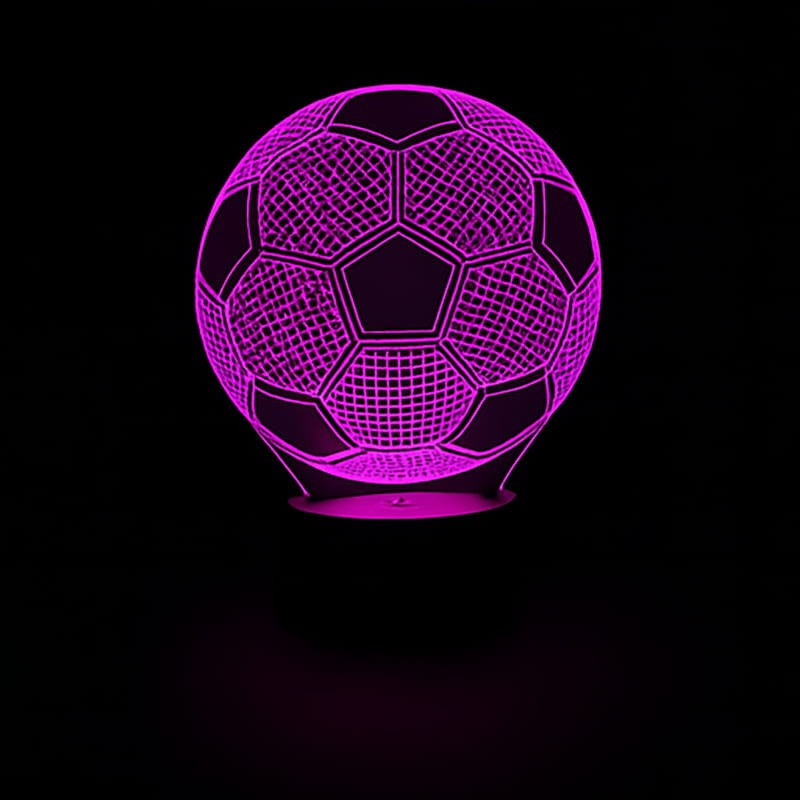 Lampka LED 3D USB nocna Piłka nożna z pilotem – świetny prezent